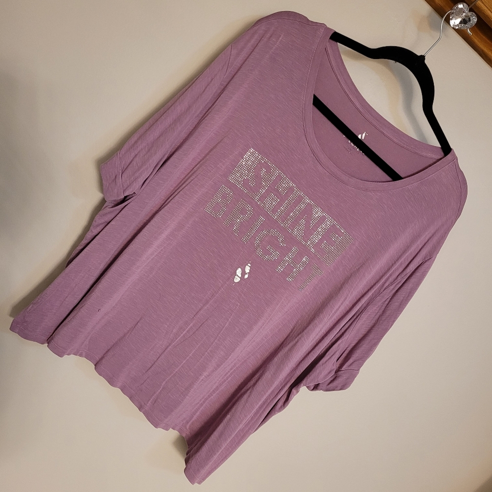 SKECHERS Sparkling "Shine Bright" Lilac Burnout Shine Bright T Shirt 2XL